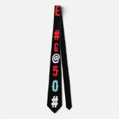 Modern red white black lettering Fashionable  ネクタイ (正面)