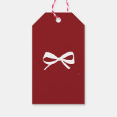 Modern red white bow minimalist Merry Christmas ギフトタグ (裏面)