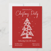 Modern Red & White Christmas Party Invitation シーズンカード (正面)