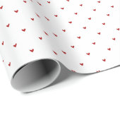 Modern Red & White Hearts Pattern Valentine Day  ラッピングペーパー (ロールコーナー)