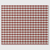 Modern Red White Sage Christmas Plaid ラッピングペーパー (フラット)