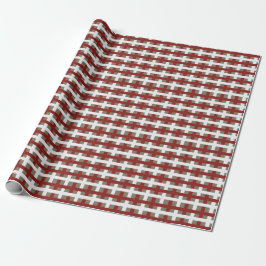 Modern Red White Sage Christmas Plaid ラッピングペーパー