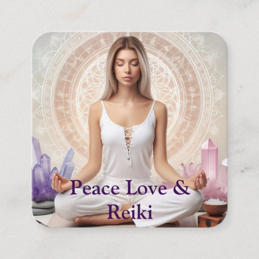 Modern Reiki Love Chakra Spiritual Meditation スクエア名刺 (正面)