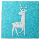 Modern Reindeer Deer Art Holiday Decorative Tile タイル (正面)