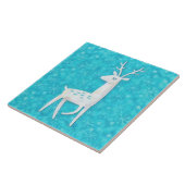 Modern Reindeer Deer Art Holiday Decorative Tile タイル (側面)
