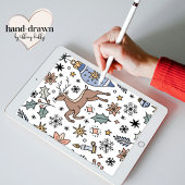 Modern Reindeer Pattern Personalized Christmas ラッピングペーパーシート