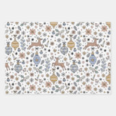 Modern Reindeer Pattern Personalized Christmas ラッピングペーパーシート (正面)
