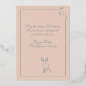 Modern Reindeers - Minimalist Christmas Rose Gold 箔シーズンカード (裏面)