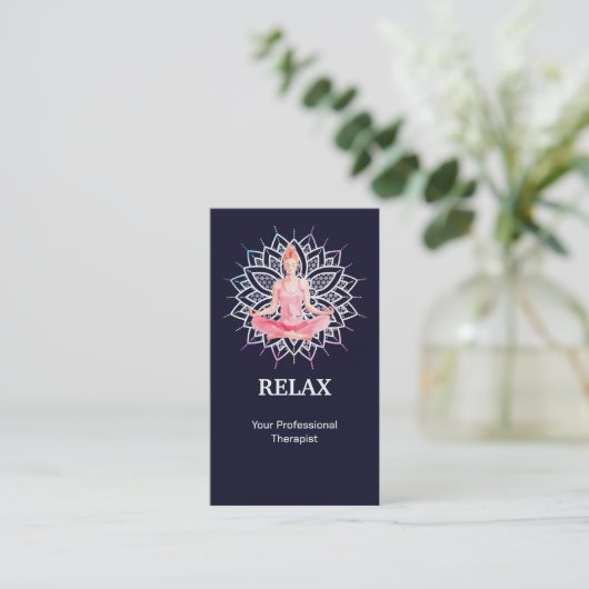 Modern Relax Reiki Master Therapist Chakra Therapy 名刺 (スタンド正面)