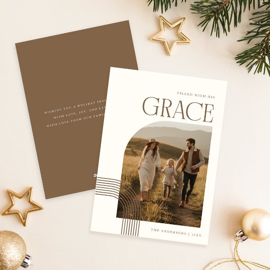 Modern Religious Christian Family Photo Christmas シーズンカード