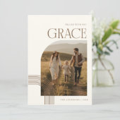 Modern Religious Christian Family Photo Christmas シーズンカード (スタンド正面)