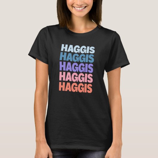 Modern Repeated Text Haggis Tシャツ (正面)