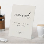 Modern "Reserved" Beige Script Wedding 台座サイン (インサイチュ)