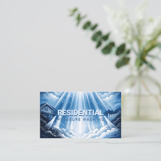 Modern Residential Pressure Washing Mist Glow 名刺 (スタンド正面)