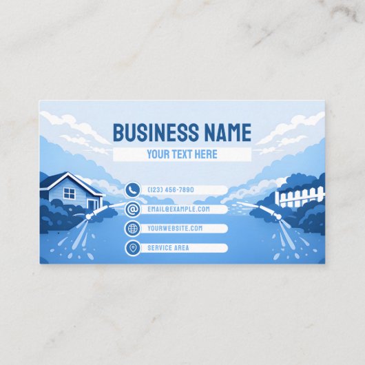 Modern Residential Pressure Washing Mist Glow 名刺 (裏面)