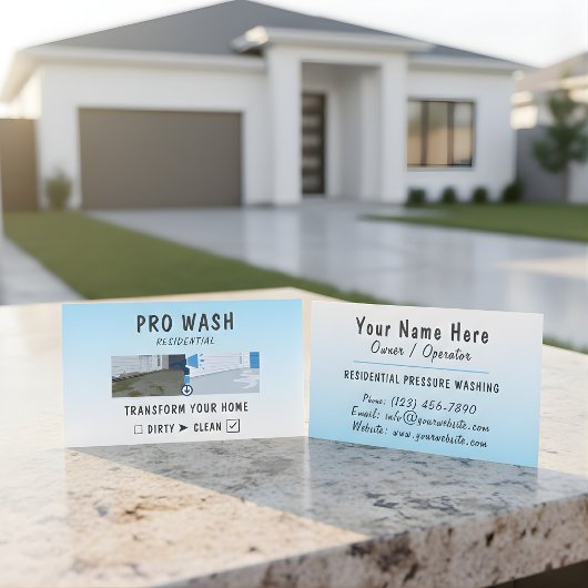 Modern Residential Pressure Washing Split 名刺