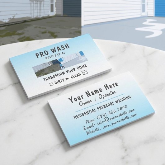 Modern Residential Pressure Washing Split 名刺