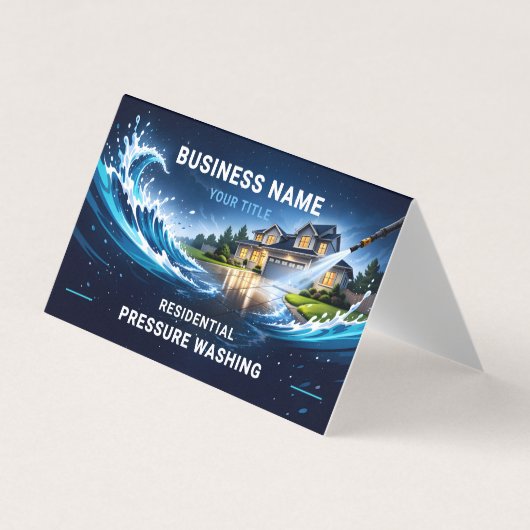 Modern Residential Pressure Washing Wave 名刺 (正面)