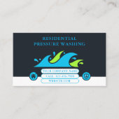Modern Residential Pressure Washing Wave Logo 名刺 (正面)