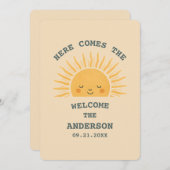 Modern Retro Baby Shower Customizable Sticker  招待状 (正面/裏面)