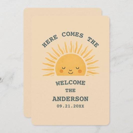 Modern Retro Baby Shower Customizable Sticker  招待状 (正面/裏面)