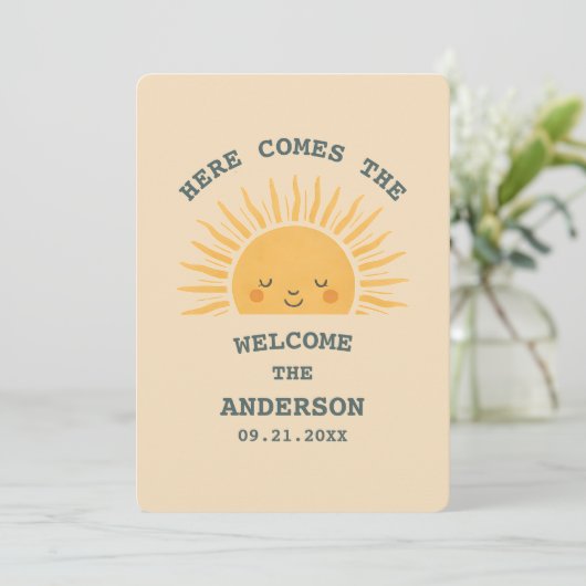 Modern Retro Baby Shower Customizable Sticker  招待状 (スタンド正面)