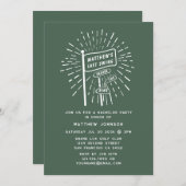 Modern Retro Bachelor Party Last Swing Golf Green 招待状 (正面/裏面)