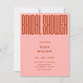 Modern Retro bridal shower 招待状 (正面)