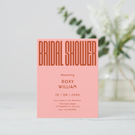 Modern Retro bridal shower 招待状 (スタンド正面)