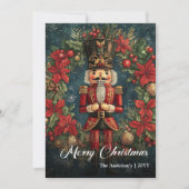 Modern retro Christmas nutcracker editable シーズンカード (正面)