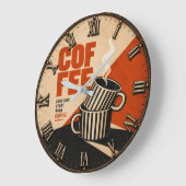 Modern Retro Coffee ラージ壁時計 (傾斜)