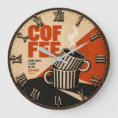 Modern Retro Coffee ラージ壁時計 (正面)