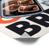 Modern Retro Cold Brew Coffee Art Print Poster ポスター (角)