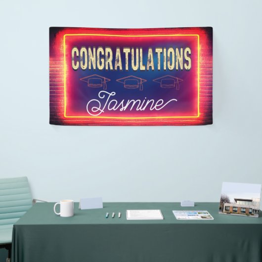 Modern Retro Congratulations Graduation 横断幕 (トレードショー)