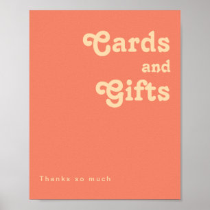 Modern Retro   Coral Cards and Gifts Sign ポスター