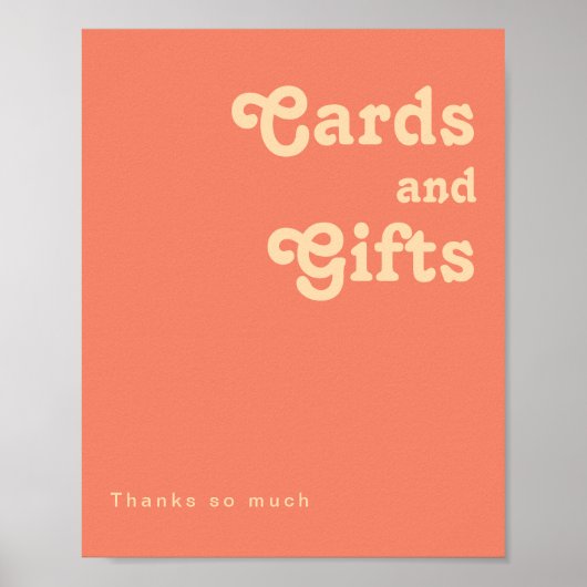 Modern Retro | Coral Cards and Gifts Sign ポスター (正面)