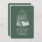 Modern Retro Family Reunion Outdoor Camping Trees 招待状 (正面/裏面)