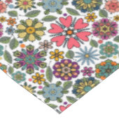 Modern Retro Floral Drawing Seamless Pattern Art テーブルクロス (アングル)