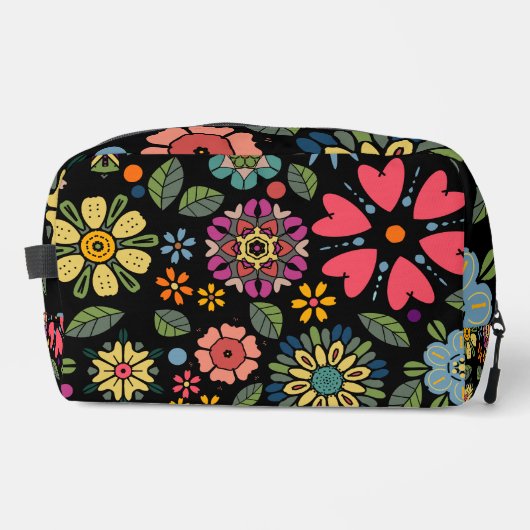 Modern Retro Floral Drawing Seamless Pattern Art ドップキット (正面)