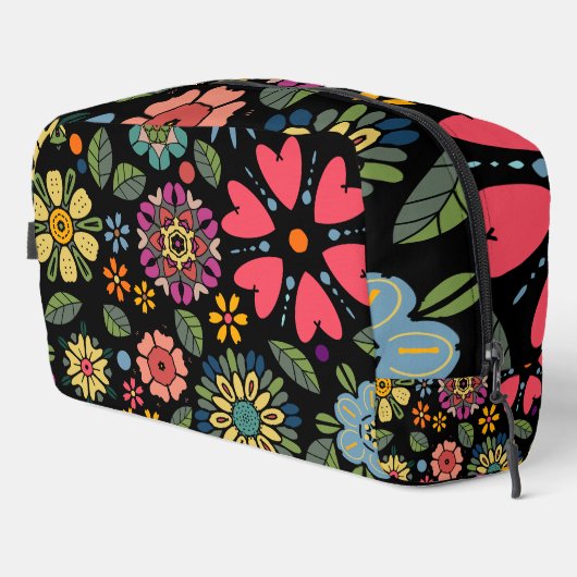 Modern Retro Floral Drawing Seamless Pattern Art ドップキット (右コーナー)