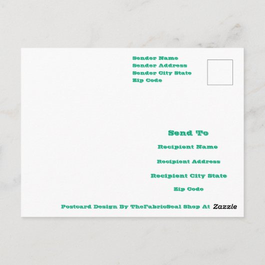 Modern Retro Floral Drawing Seamless Pattern Art ポストカード (裏面)