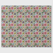 Modern Retro Floral Drawing Seamless Pattern Art ラッピングペーパー (フラット)