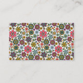 Modern Retro Floral Drawing Seamless Pattern Art 名刺 (正面)