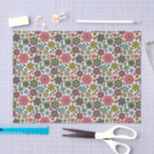 Modern Retro Floral Drawing Seamless Pattern Art 薄葉紙 (クラフト)