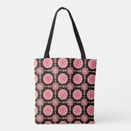 Modern Retro Floral Wallpaper Pattern Shoulder トートバッグ (裏面)