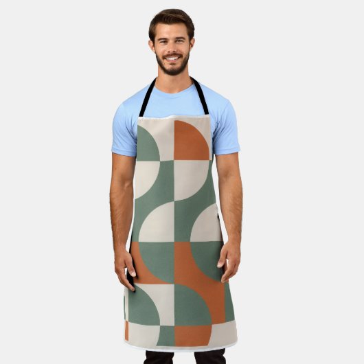 Modern Retro Geometric Apron エプロン (着用した状態)