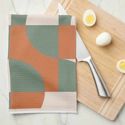 Modern Retro Geometric Kitchen Towel キッチンタオル (四つ折り)