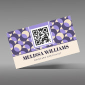 Modern Retro Geometric Pattern Lavender Cream  名刺
