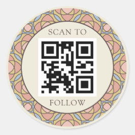 Modern Retro Geometric Skincare Branding Sticker ラウンドシール