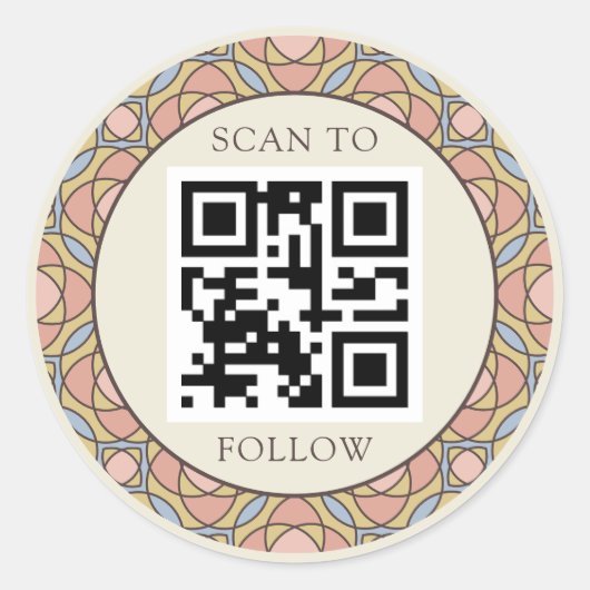 Modern Retro Geometric Skincare Branding Sticker ラウンドシール (正面)